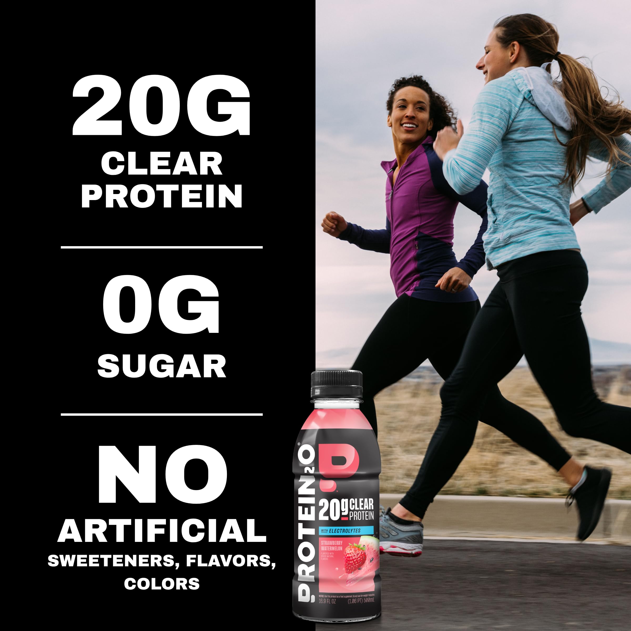 Protein2o botella en mano tras entrenamiento para recuperación rápida