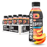 Protein2o botella frente durazno mango mostrando etiqueta clara y sabor refrescante