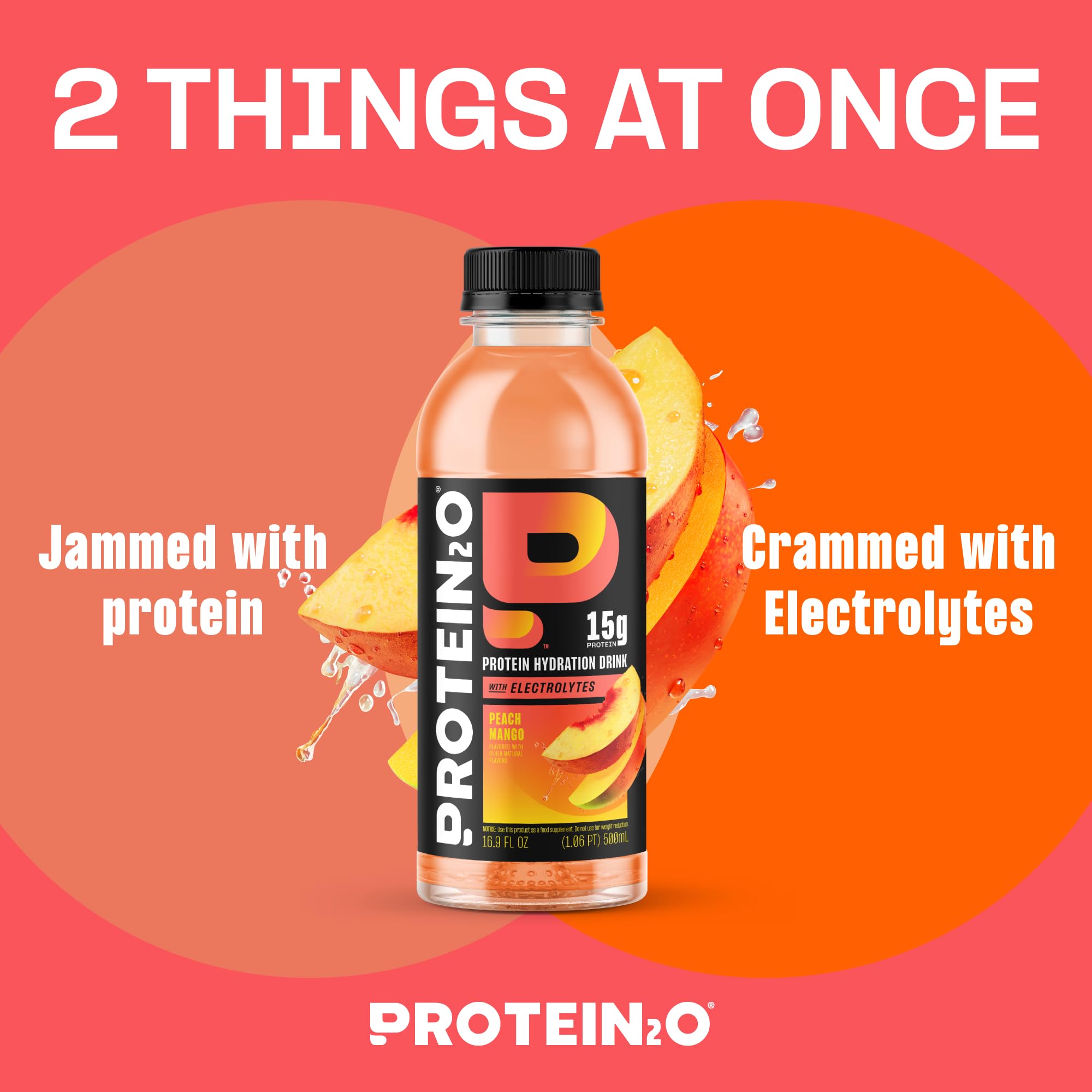 Protein2o etiqueta nutricional enfocada en proteínas, electrolitos y vitaminas
