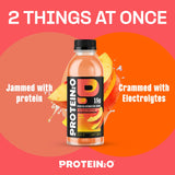 Protein2o etiqueta nutricional enfocada en proteínas, electrolitos y vitaminas