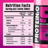 Protein2o primer plano de la claridad del líquido mostrando ausencia de sedimentos