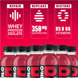 Protein2o botella en mano para comparar tamaño y portabilidad