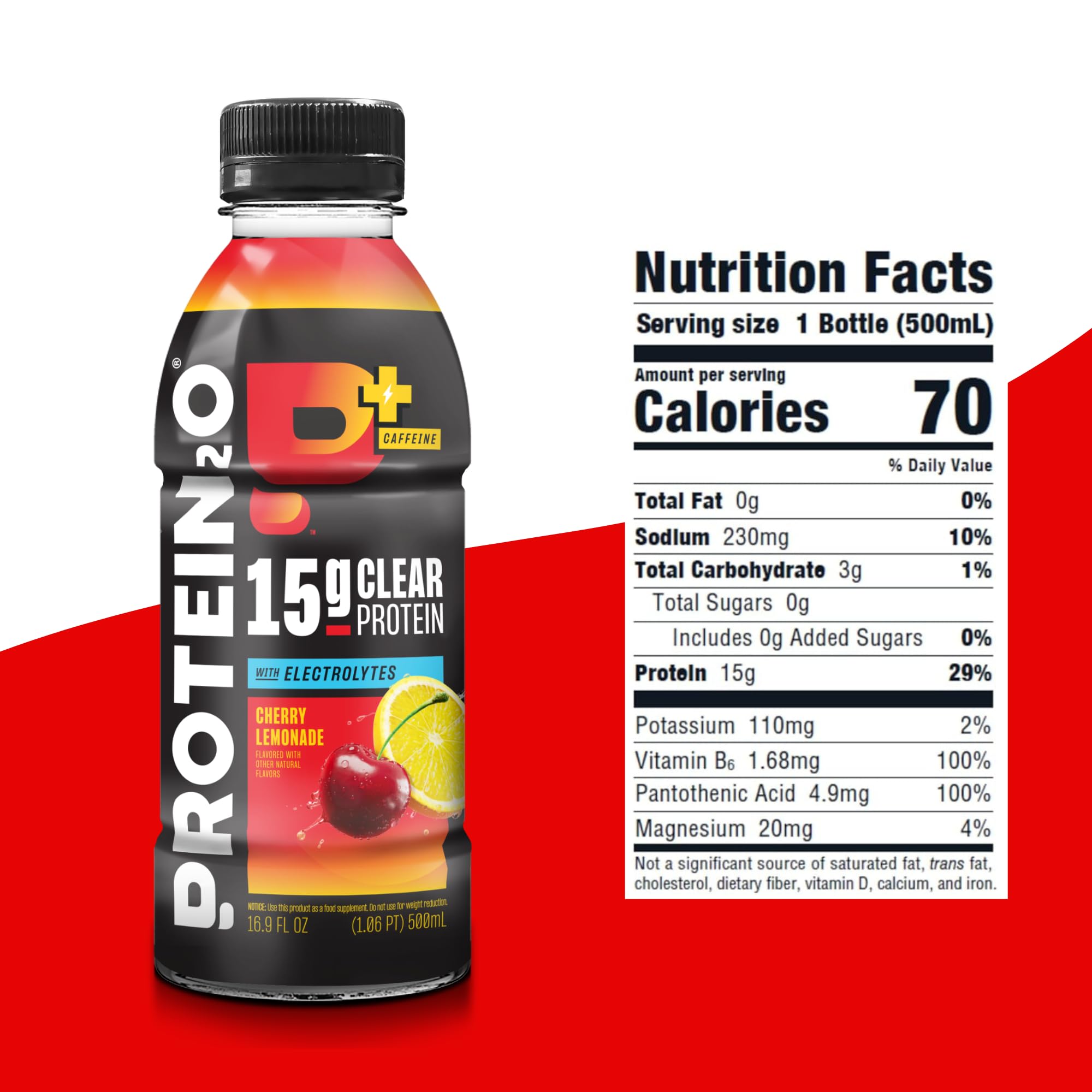 Protein2o botella en mano para comparar tamaño y conveniencia para llevar