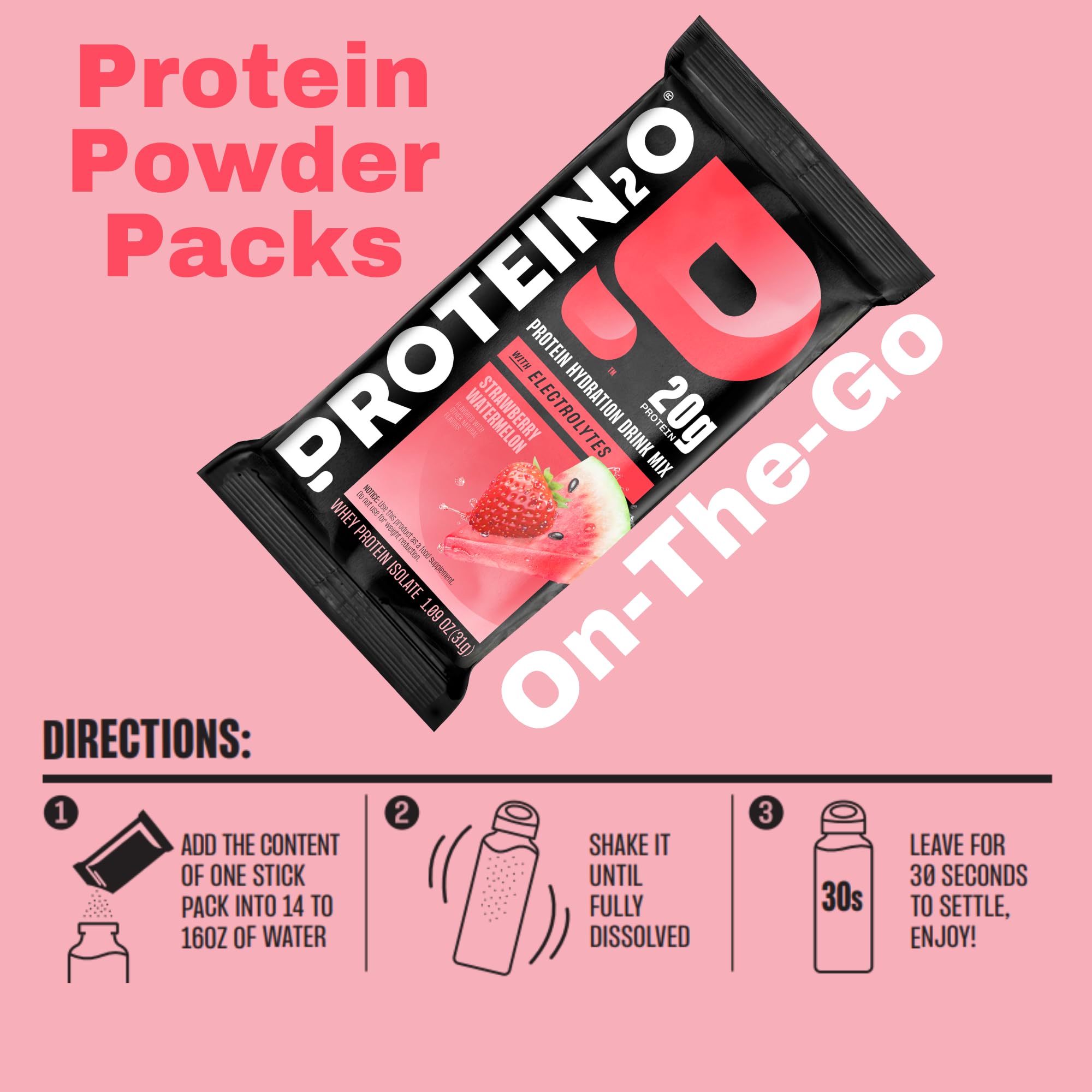 Protein2o etiqueta nutricional subrayando 20 g proteína