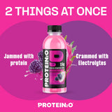 Protein2o textura clara en vaso destacando proteína sin grumos y sensación ligera