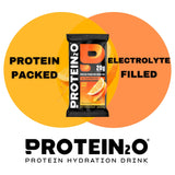 Protein2o etiqueta con información nutricional, muestra vitaminas y electrolitos