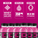 Protein2o etiqueta nutricional mostrando proteínas, electrolitos y vitaminas