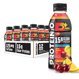Protein2o botella frontal Cherry Lemonade mostrando el envase y beneficio de proteína clara