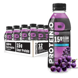 Protein2o botella frontal grape mostrando diseño y conveniencia