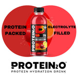 Protein2o pack de 12 botellas ordenadas mostrando disponibilidad para abastecer rutina