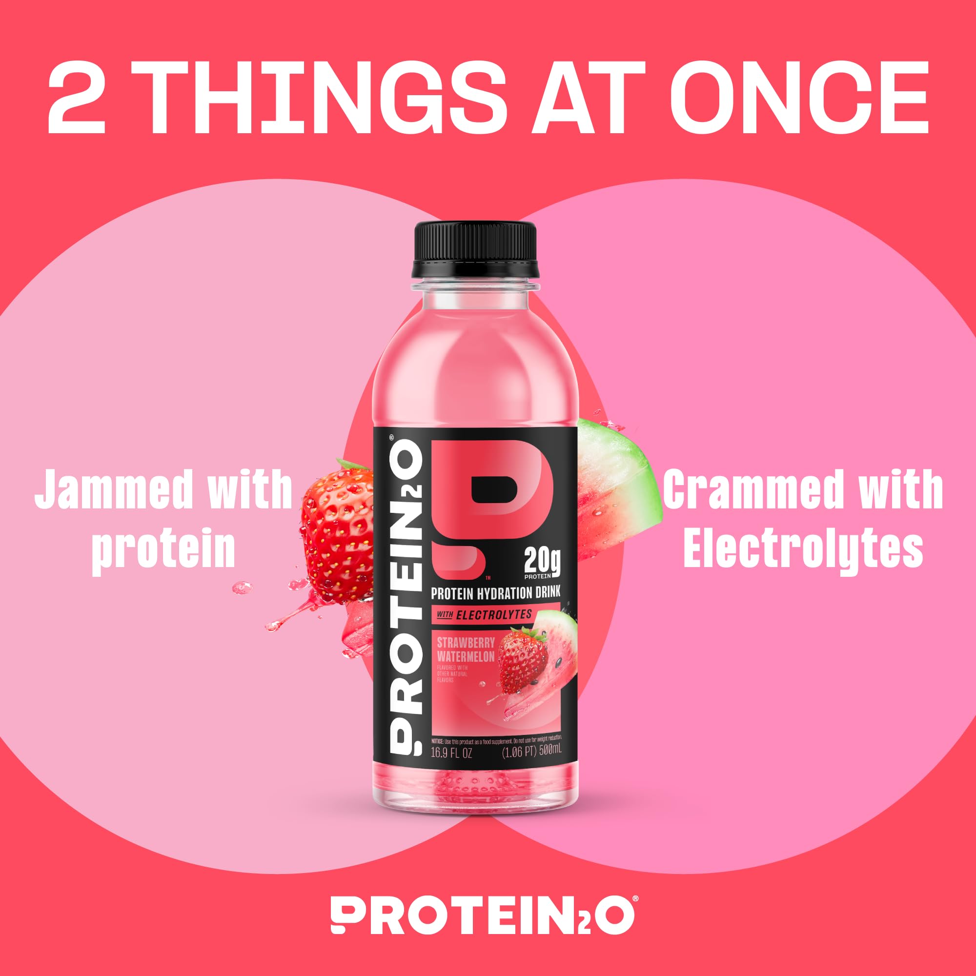 Protein2o detalle de textura clara sin residuos, refresco proteico ligero