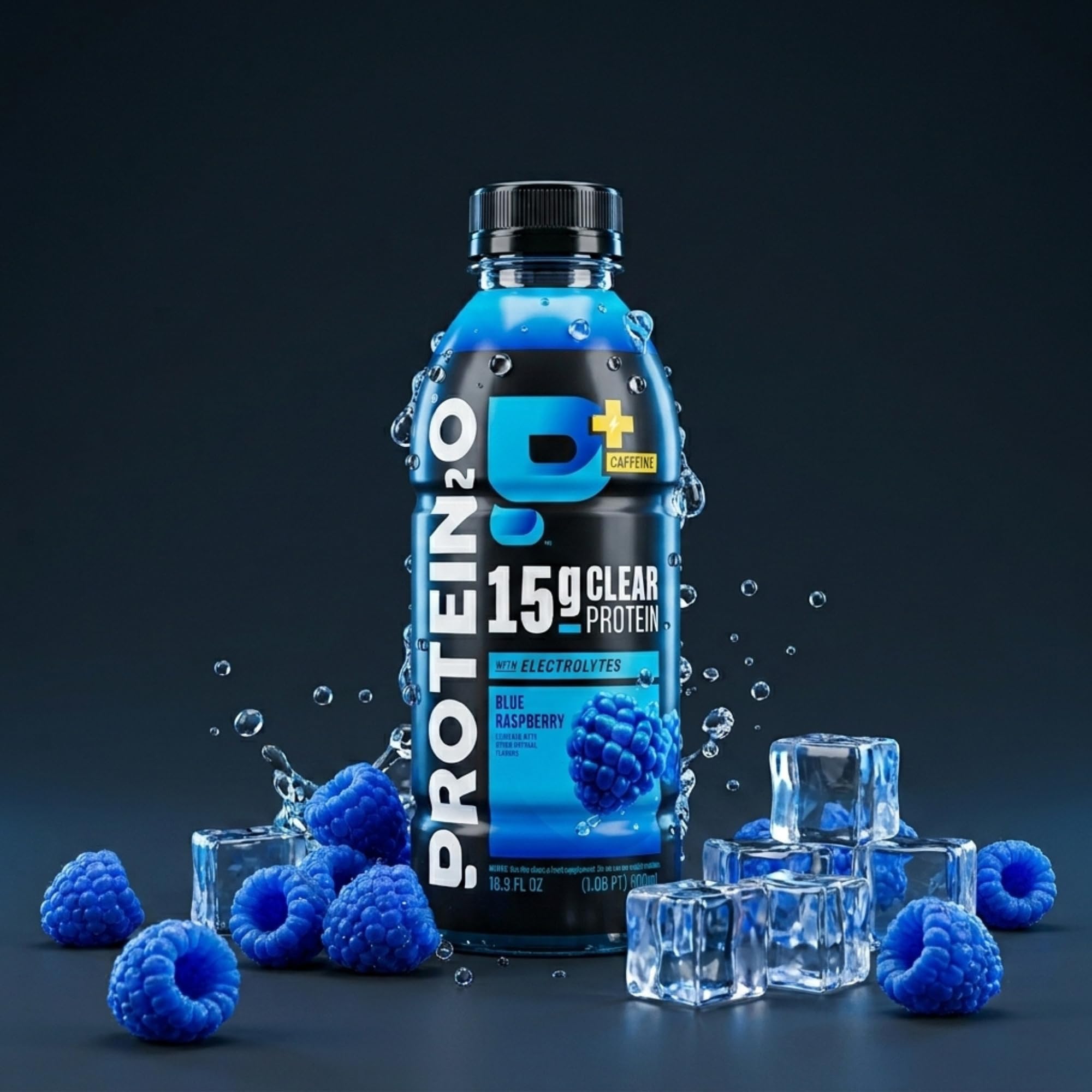Protein2o líquido transparente en vaso para apreciar textura ligera y refrescante