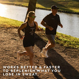 PROTEKT atleta usando sobre durante carrera para recuperación rápida