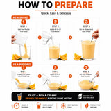 ProtiFit pudding naranja en vaso, textura espesa y baja en calorías