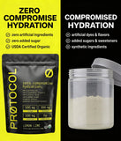 Protocol etiqueta con certificación USDA Organic, confianza en ingredientes