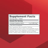 PROTOCOL FOR LIFE BALANCE etiqueta con información de 1000 mg por tableta y certificación GMP
