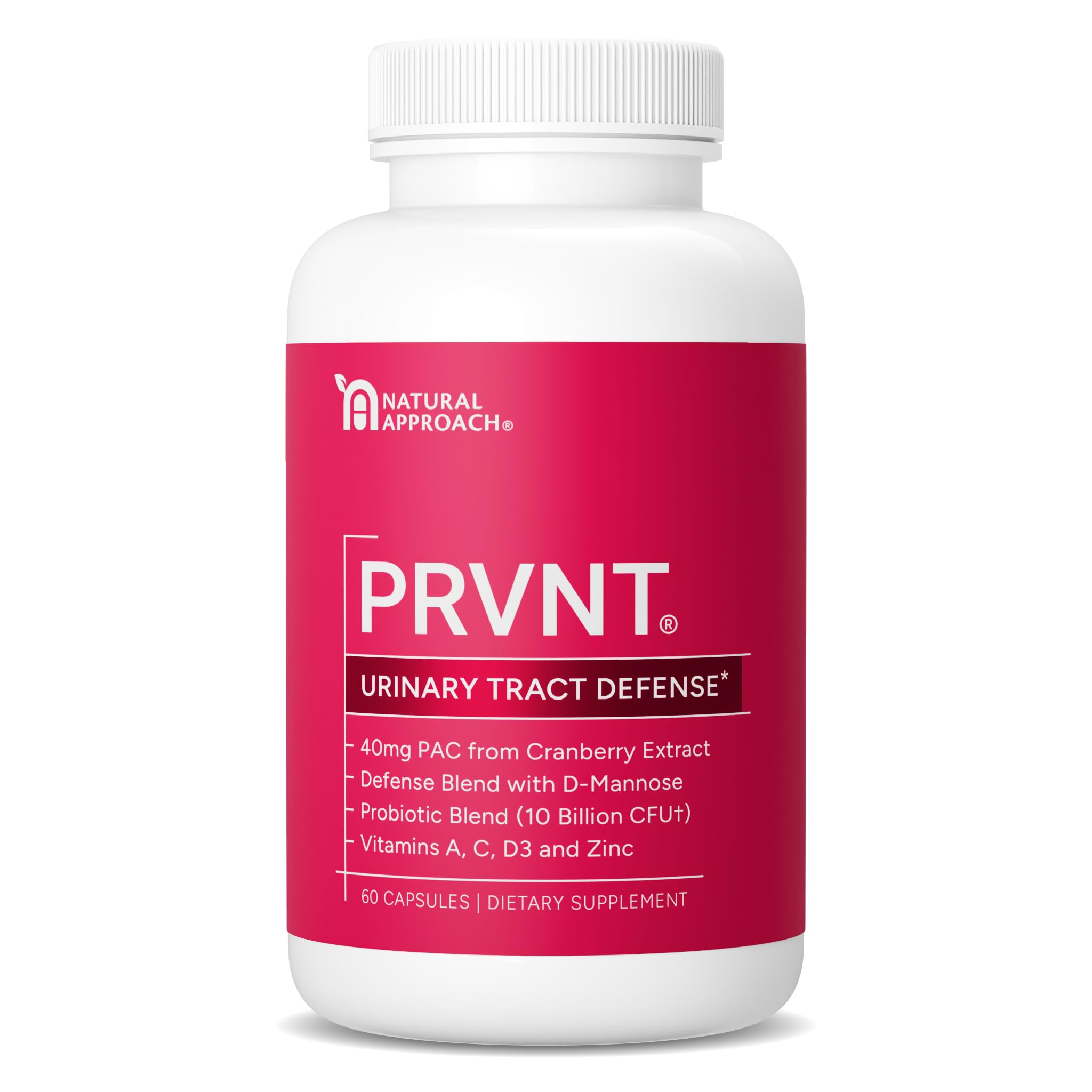 PRVNT envase frontal mostrando beneficio de soporte urinario
