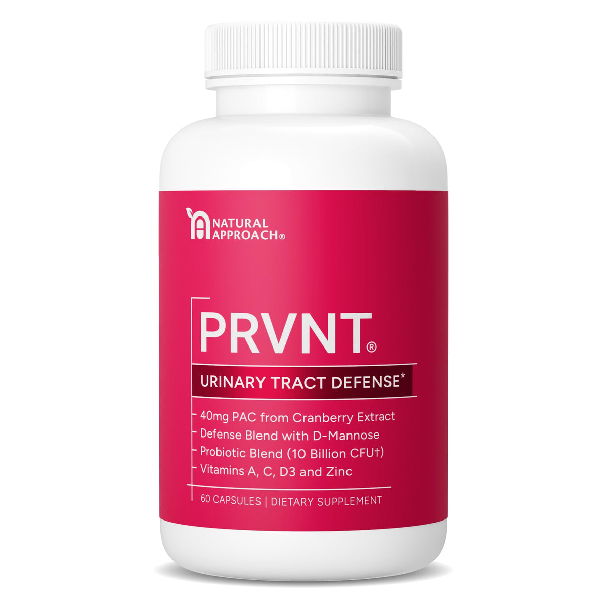 PRVNT envase frontal mostrando beneficio de soporte urinario