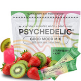 Psychedelic Water frente del paquete mostrando 14 sticks y beneficios claros