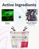 Psychedelic Water sobre abierto con polvo listo para mezclar y fácil disolución