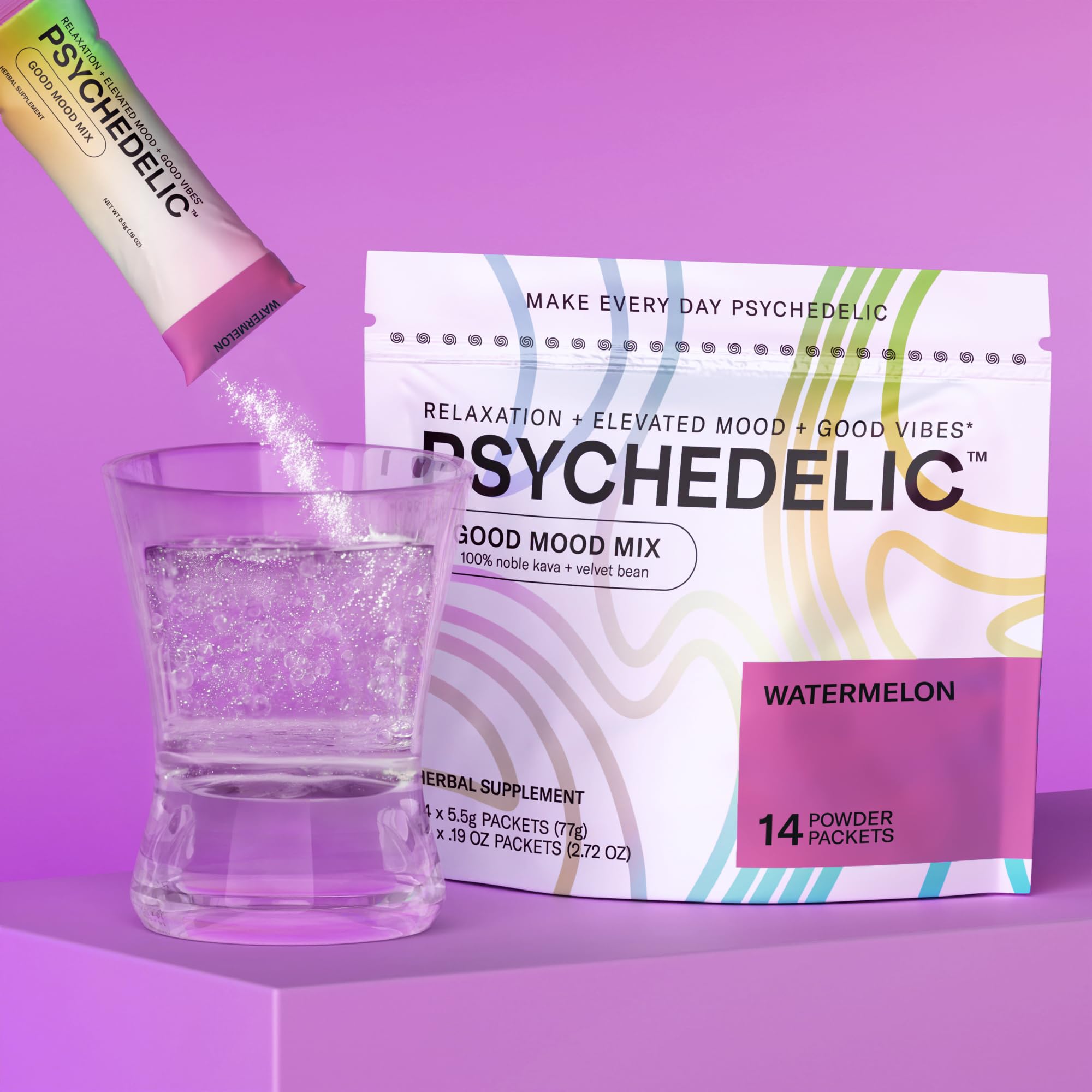 Psychedelic Water polvo en primer plano mostrando textura fina