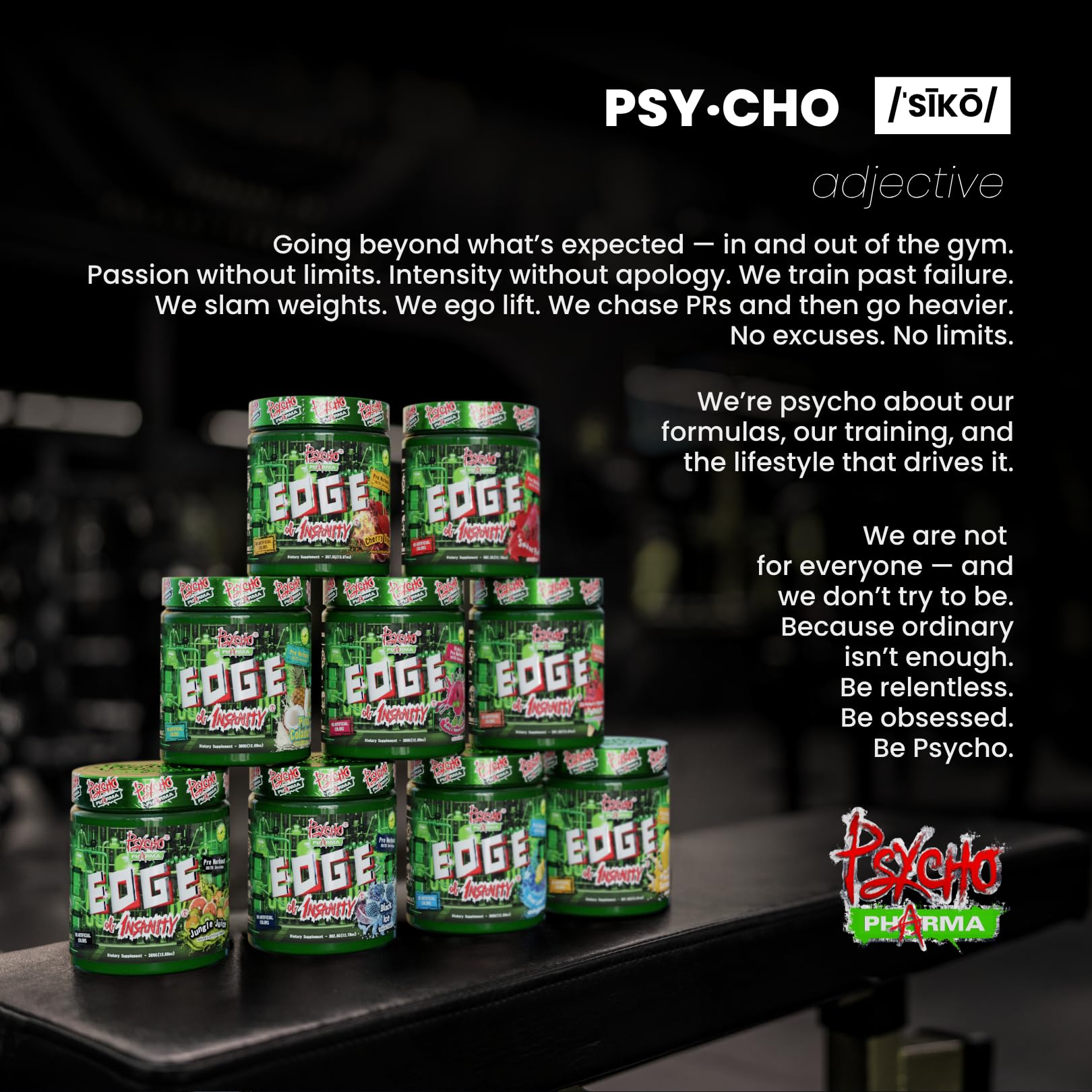 Psycho Pharma comparación de tamaño en mano, ilustra cantidad por bote