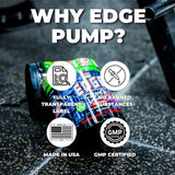 Psycho Pharma EDGE PUMP etiqueta con listado de dosis para claridad y decisión informada