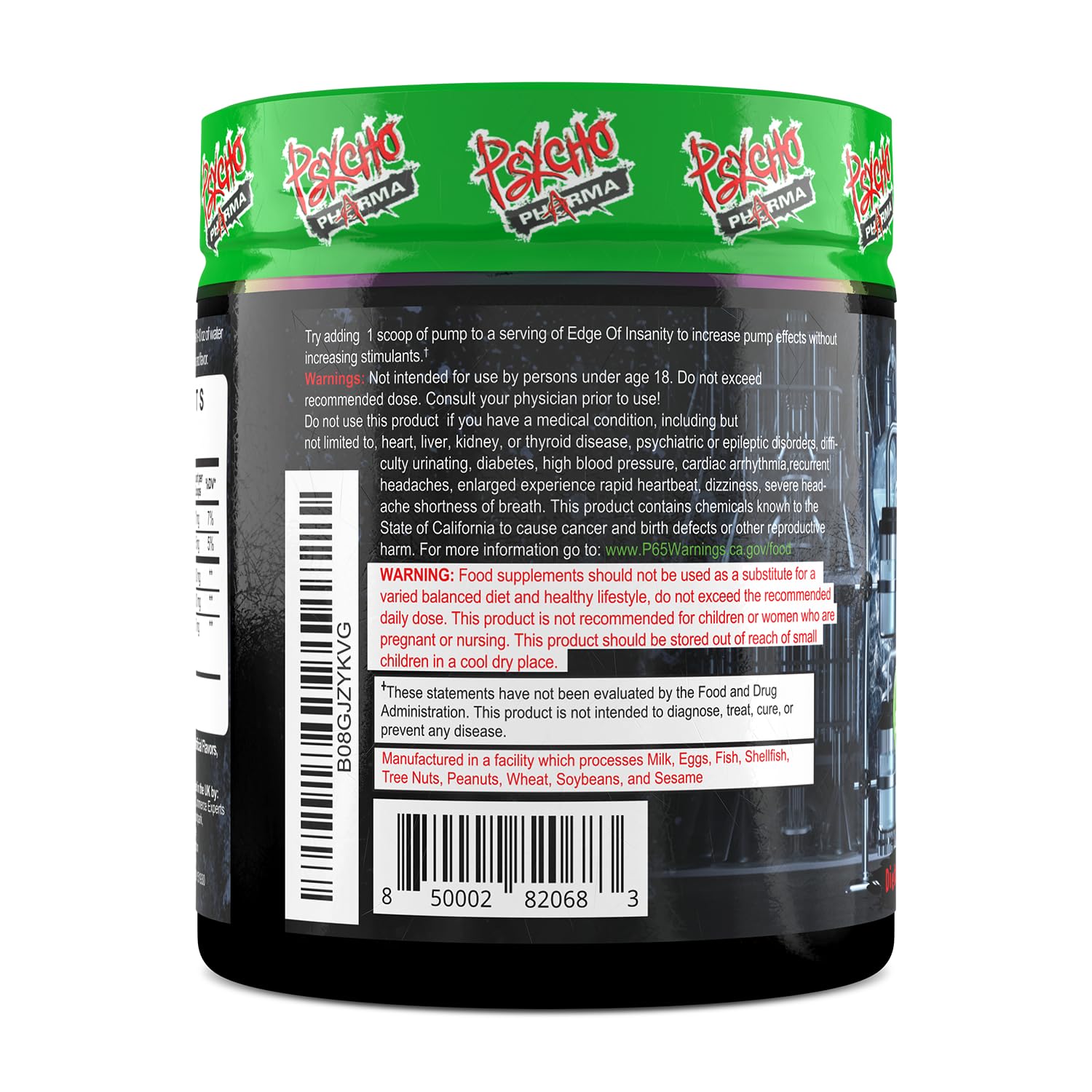 Psycho Pharma EDGE PUMP en vaso ya mezclado mostrando hidratación y efecto glicerol