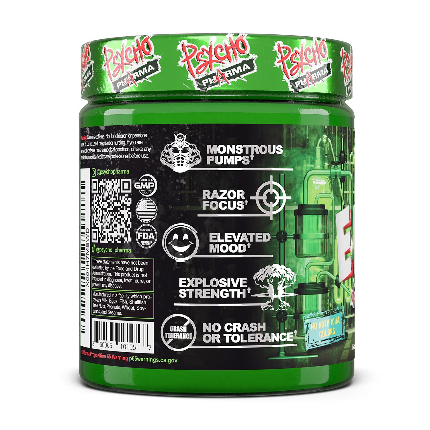 Psycho Pharma escena lifestyle mostrando rutina preentreno intensa