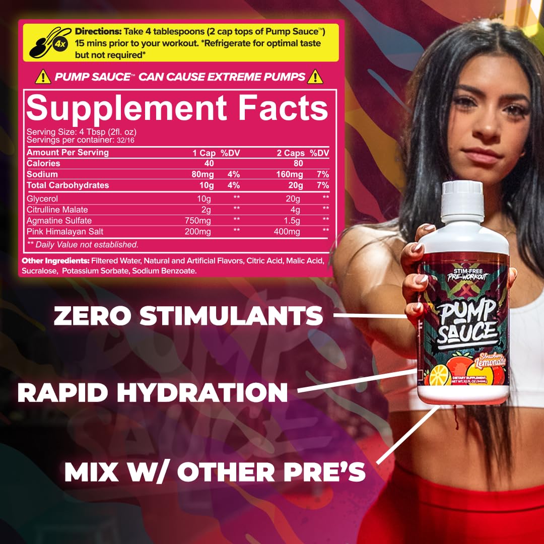 Pump Sauce comparado con objetos para mostrar su tamaño de 32 oz útil