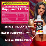 Pump Sauce comparado con objetos para mostrar su tamaño de 32 oz útil