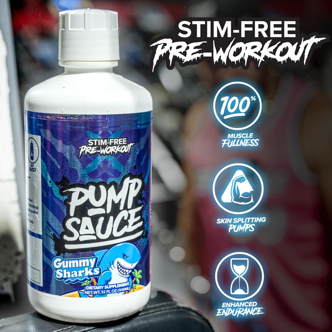 Pump Sauce botella junto a mancuernas en gimnasio para mejora de entrenos