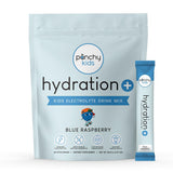 punchy kids frente del envase Blue Raspberry, clara identificación de beneficios