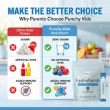 punchy kids botella mezclada en mano, hidratación rápida y práctica
