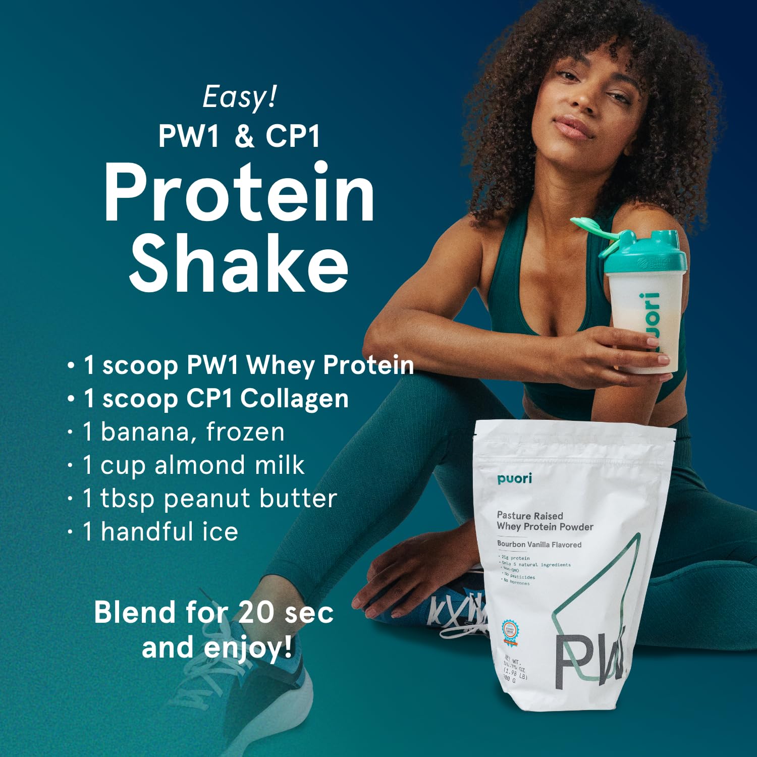 Puori PW1 etiqueta nutricional detalle claridad de ingredientes