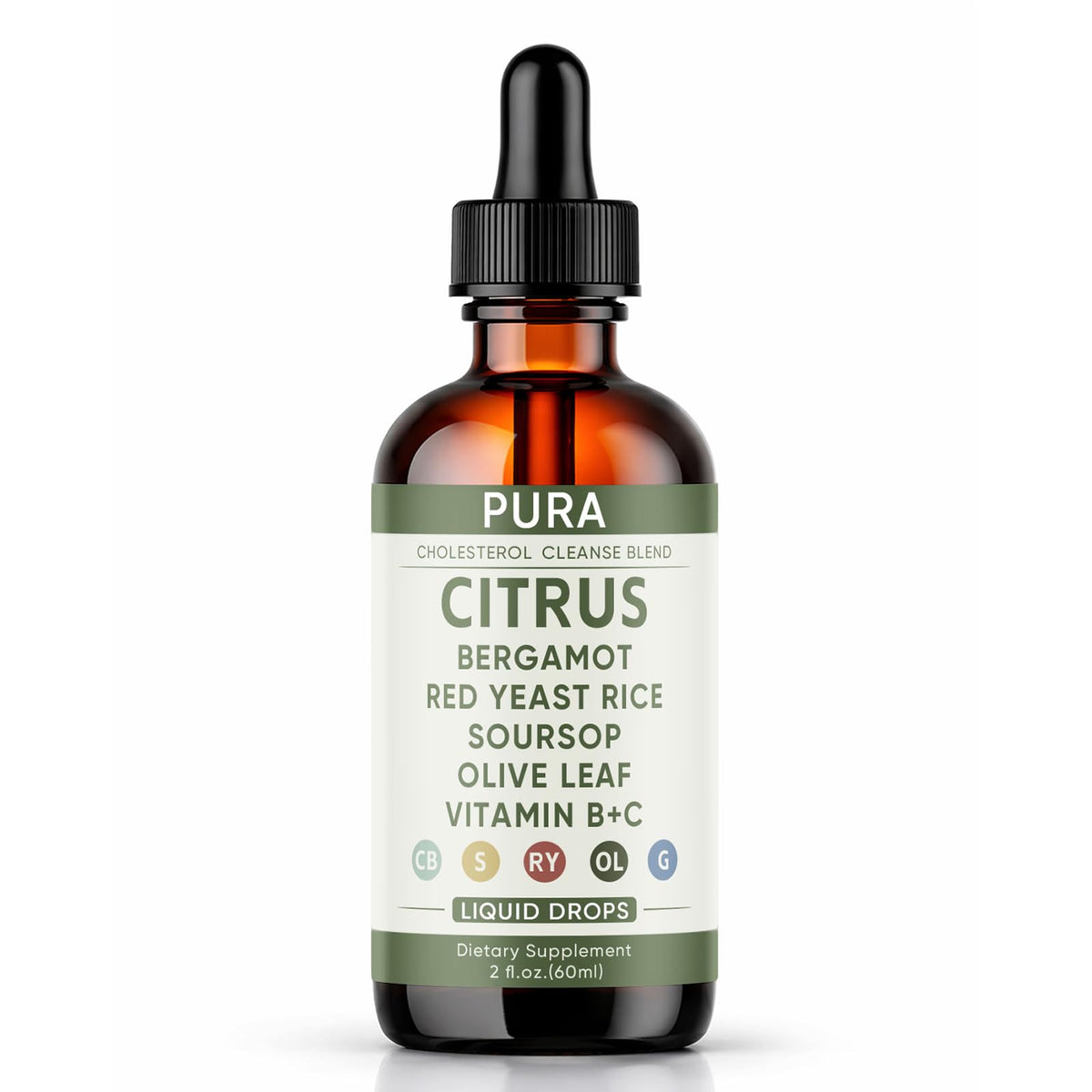 PURA Bergamot frasco frontal mostrando la etiqueta y tamaño práctico