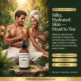 PURA D'OR aceite en baño mezclado en ritual post-ducha aportando confort