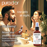PURA D'OR aplicación en rostro y cuello mejora textura y confort nocturno