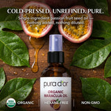 PURA D'OR aplicación en cabello para brillo y control de frizz