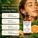 PURA D'OR etiqueta con ingredientes clave que destaca vitamina C y ferúlico