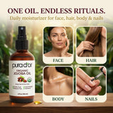 PURA D'OR aplicado en puntas de cabello para brillo y suavidad