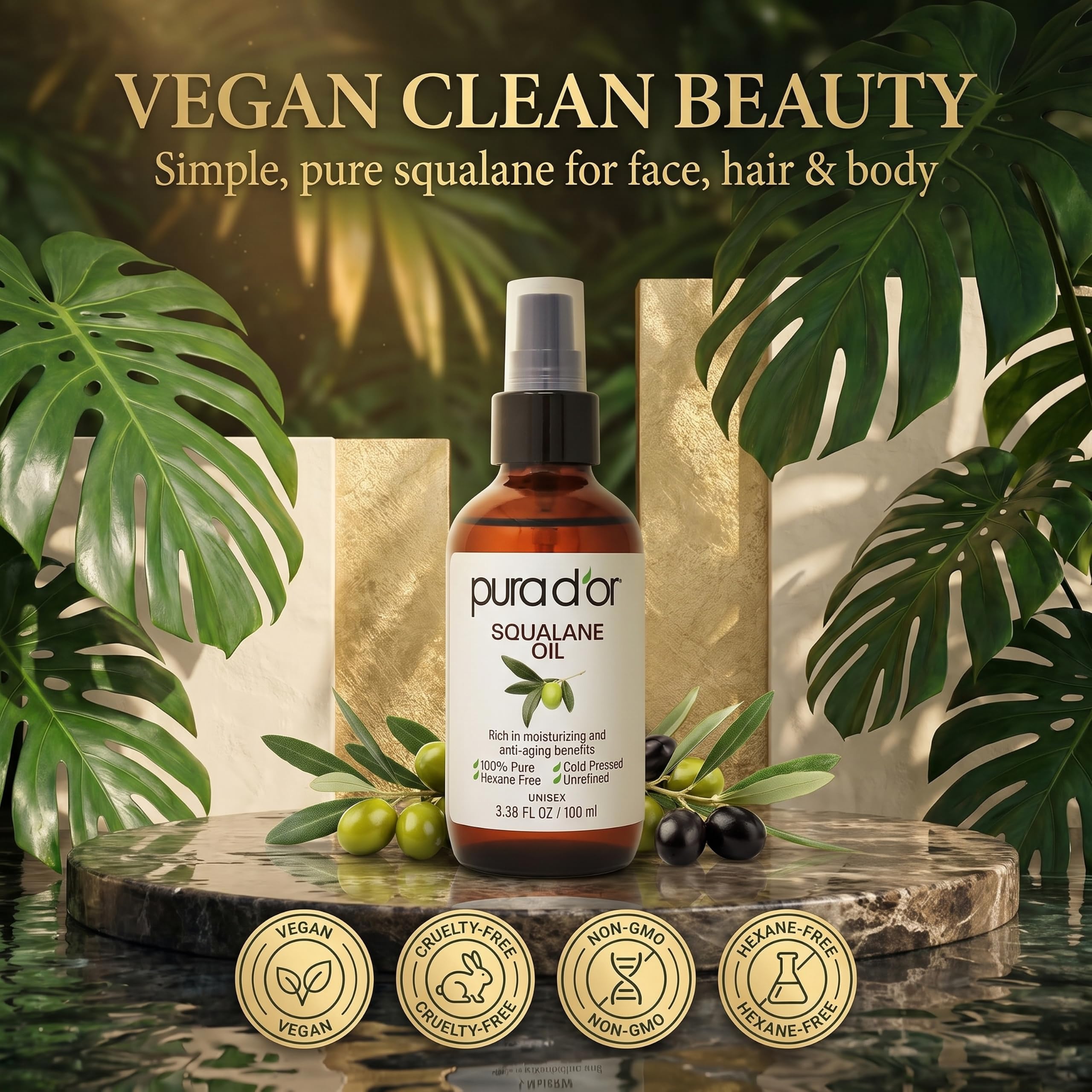 PURA D'OR en entorno de baño estilo vida que sugiere rutina diaria relajada