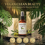 PURA D'OR en entorno de baño estilo vida que sugiere rutina diaria relajada