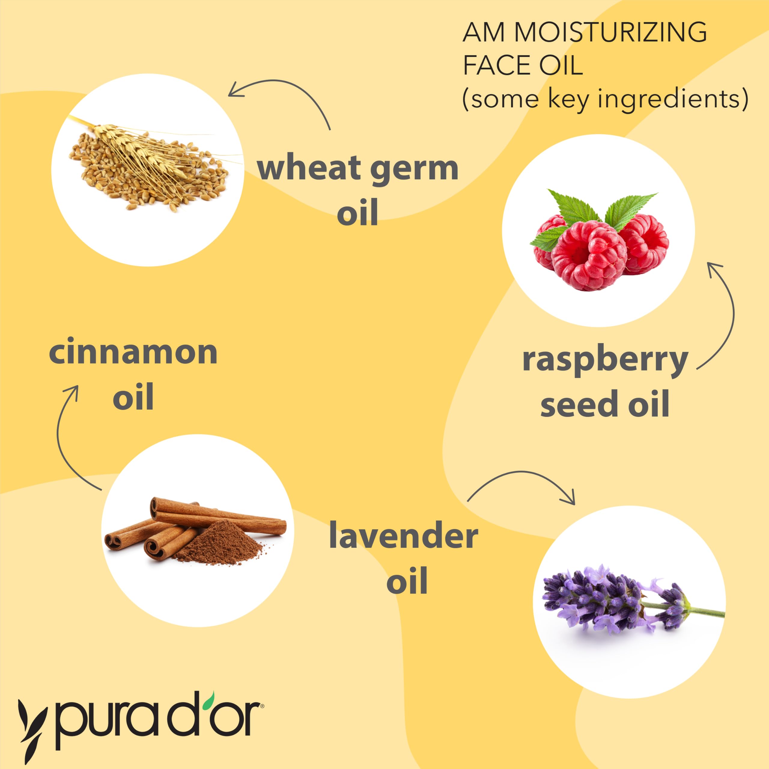 PURA D'OR etiqueta con ingredientes principales y claridad de marca