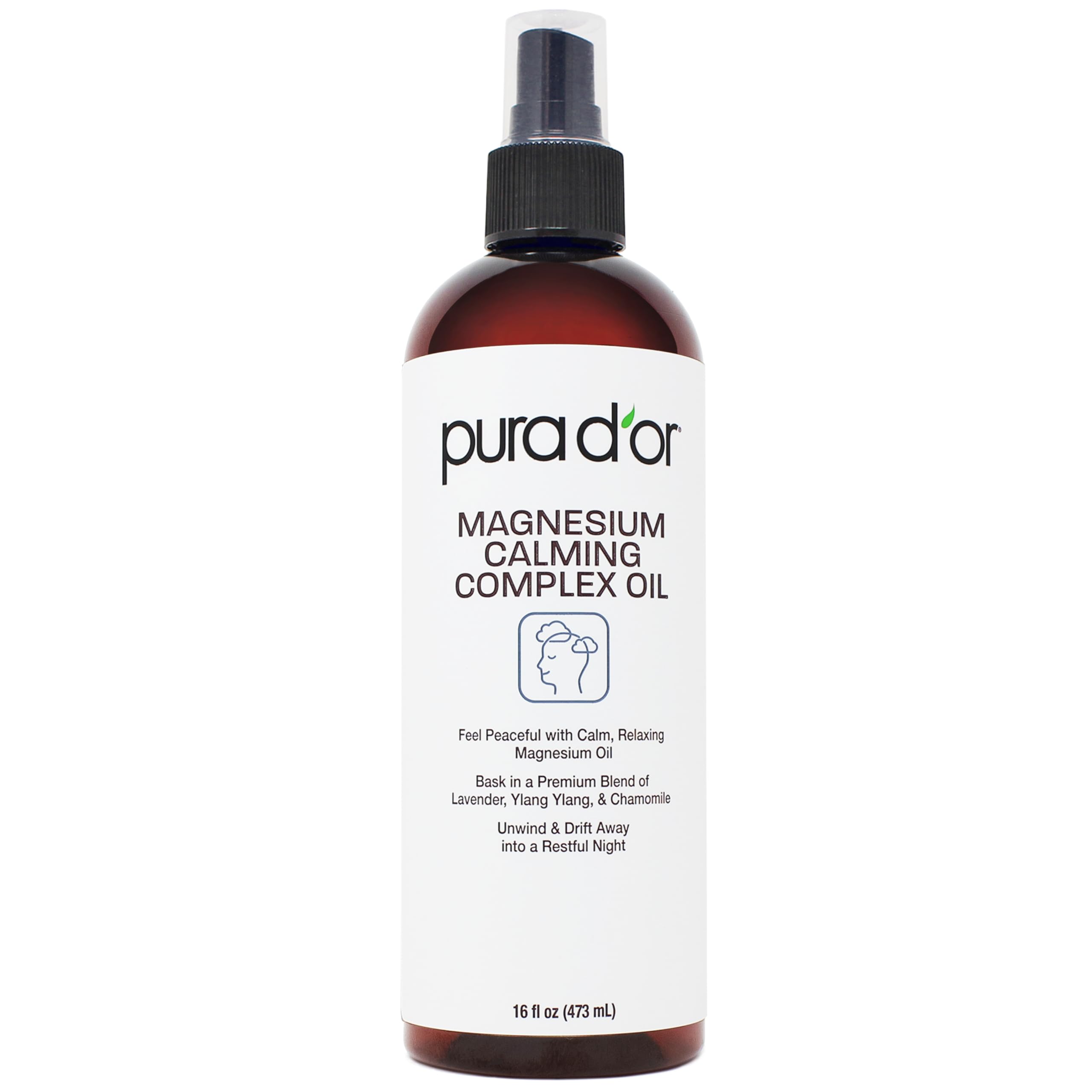 PURA D'OR frente del producto mostrando etiqueta y tamaño 16 oz beneficio de longevidad