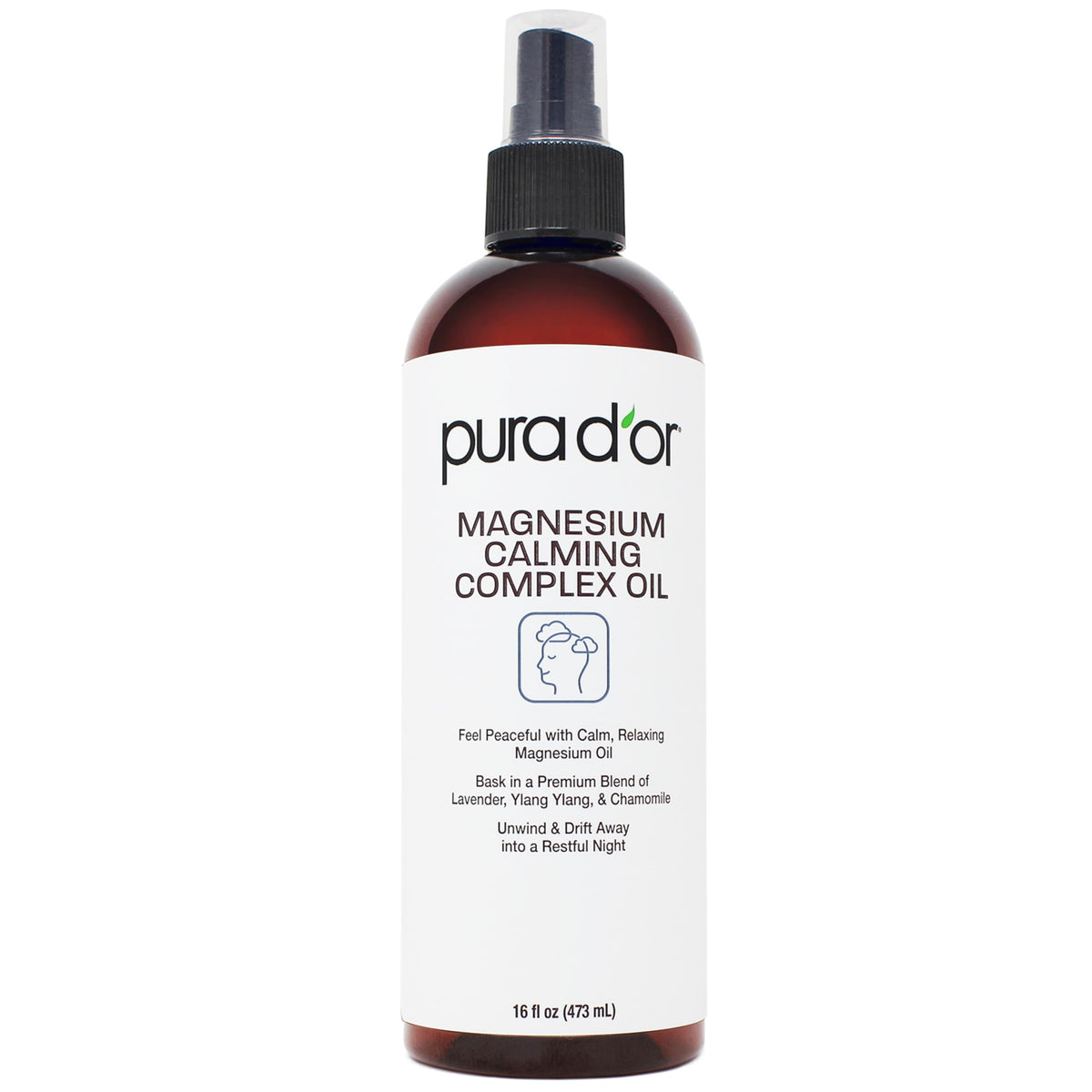 PURA D'OR frente del producto mostrando etiqueta y tamaño 16 oz beneficio de longevidad