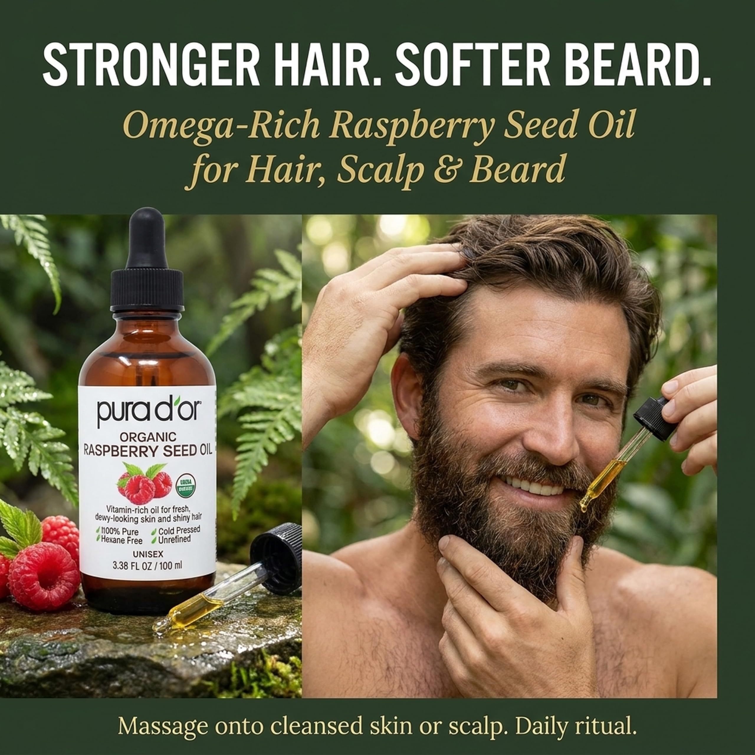 PURA D'OR aceite en puntas de cabello, beneficio reducción de frizz y brillo