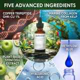 PURA D'OR etiqueta con ingredientes clave y beneficios visibles