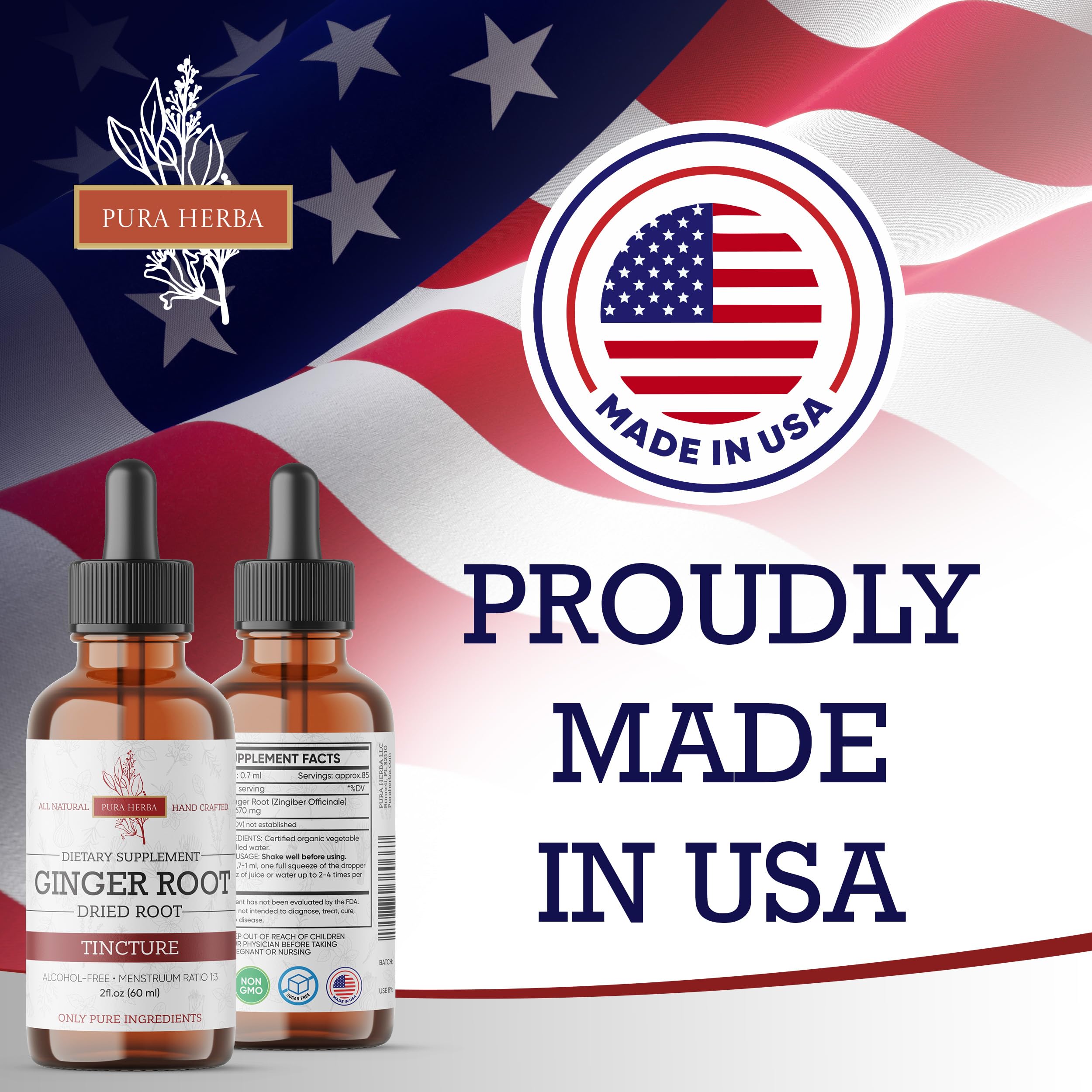 Pura Herba etiqueta legible con ingredientes y certificaciones
