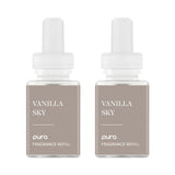Pura frente del empaque mostrando el pack Vanilla Sky y beneficio aroma duradero